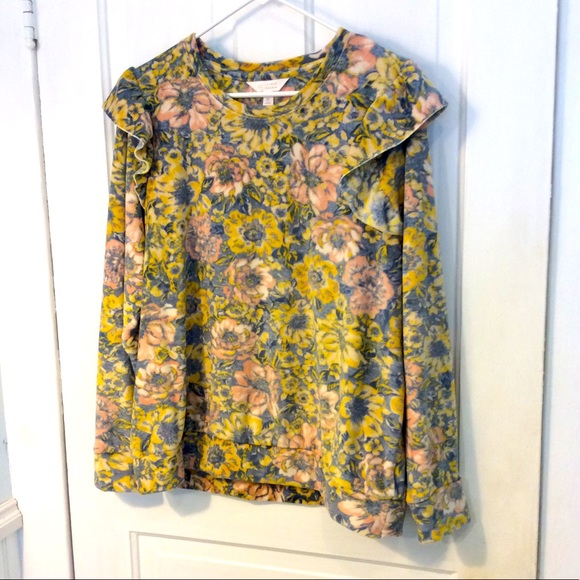 LC Lauren Conrad ruffle shoulder top - Picture 1 of 4